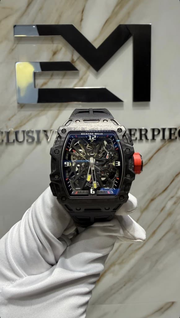 Richard Mille Carbon TPT held in the boutique