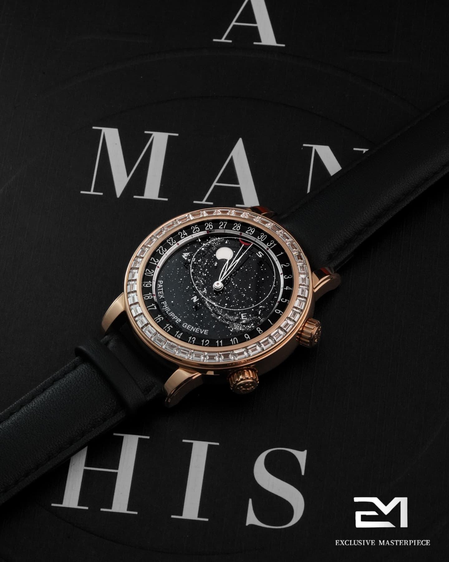 Patek Philippe Grand Complications Celestial 6104R in rose gold with baguette diamond bezel — Exclusive Masterpiece Dubai